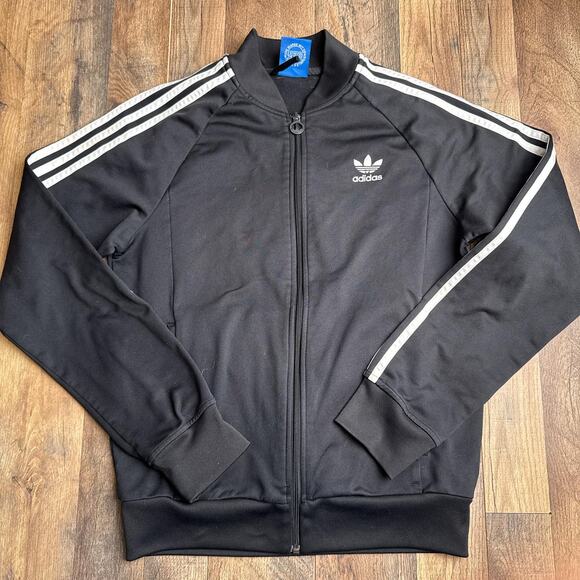 Adidas Tricot 3-Stripes Track Jacket Women's Large Black Athletic Training 6490 - Picture 1 of 11